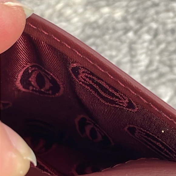 Cartier Burgundy Leather Mini Compact Wallet Pouch Must Line Square Coin Purse - Picture 8 of 17